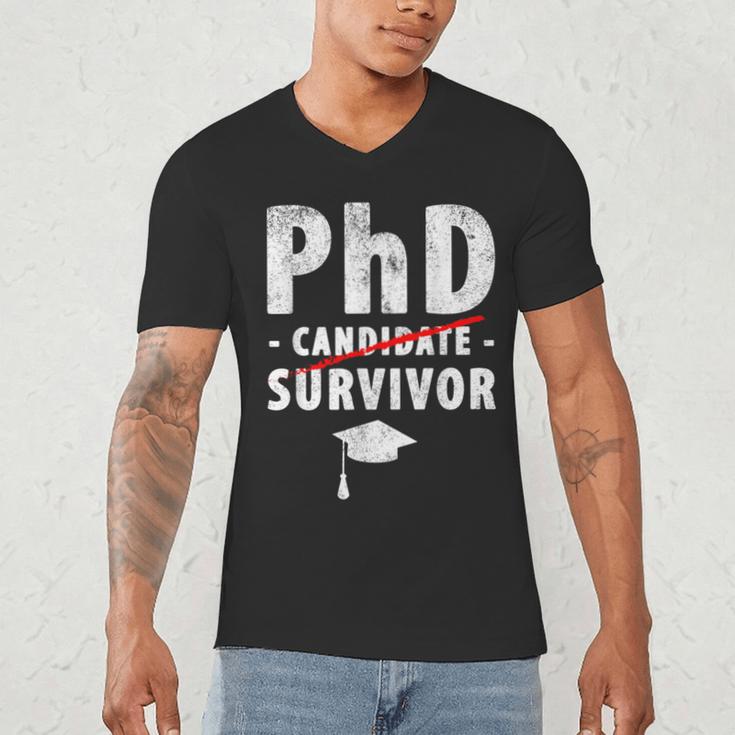 PhD Candidate Survivor PhD Graduation Men's V-Neck T-Shirt