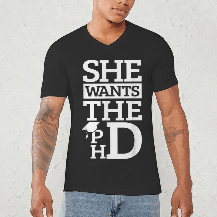 PhD Doctorate Husband Boyfriend PhD Graduation Men's V-Neck T-Shirt