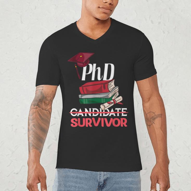 PhD PhD Graduation Gifts PhD Survivor T-Shirt Men's V-Neck T-Shirt