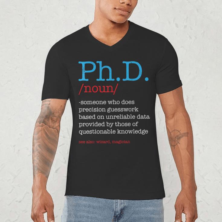 PhD PHD Student Definition Sarcastic Graduation Men's V-Neck T-Shirt