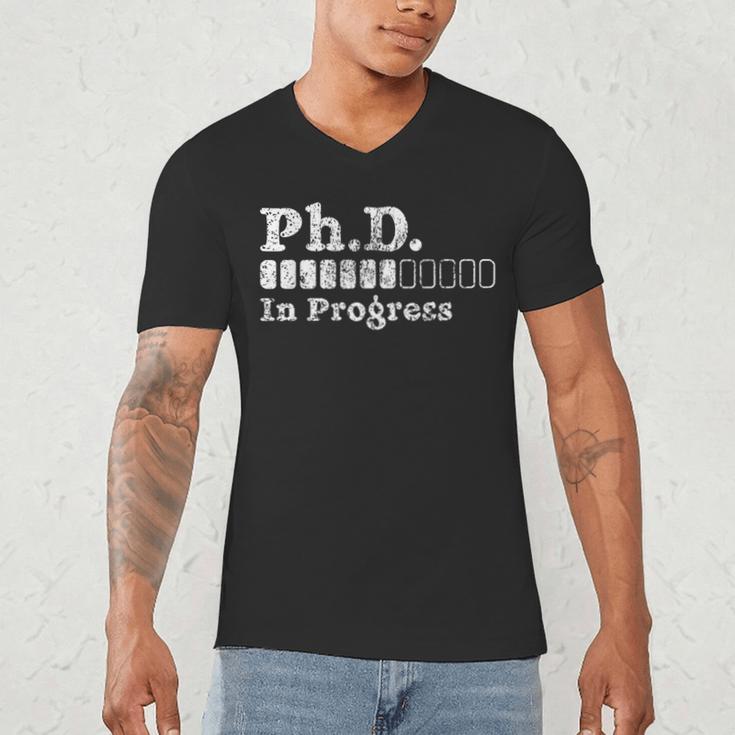 PhD In Progress PhD Doctoral Degree Graduation Doctorate Men's V-Neck T-Shirt