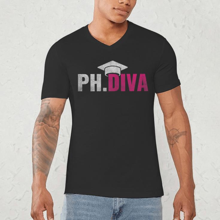 PhDiva PHD Student Graduation Degree Med Law School Men's V-Neck T-Shirt