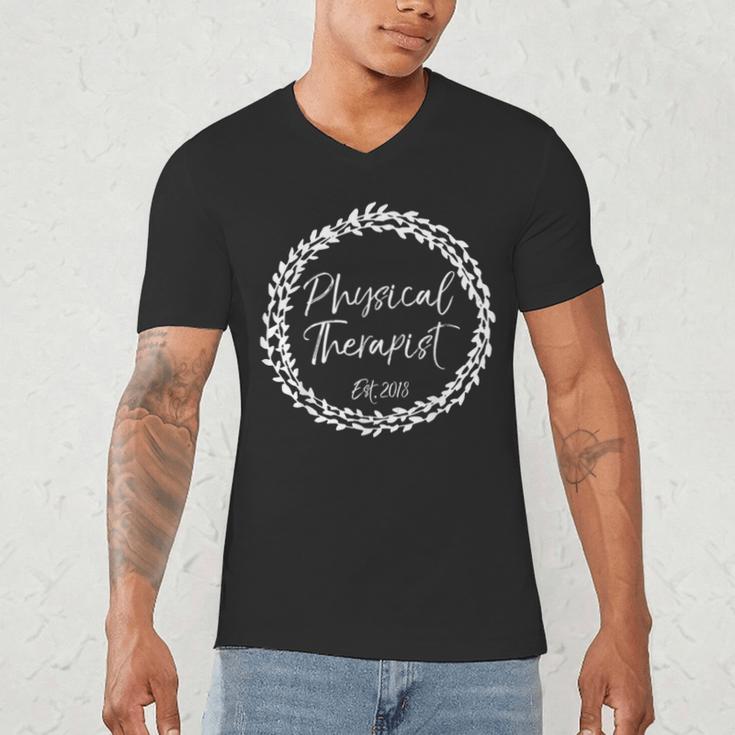Physical Therapist Est 2018 Shirt Therapy Graduation Men's V-Neck T-Shirt