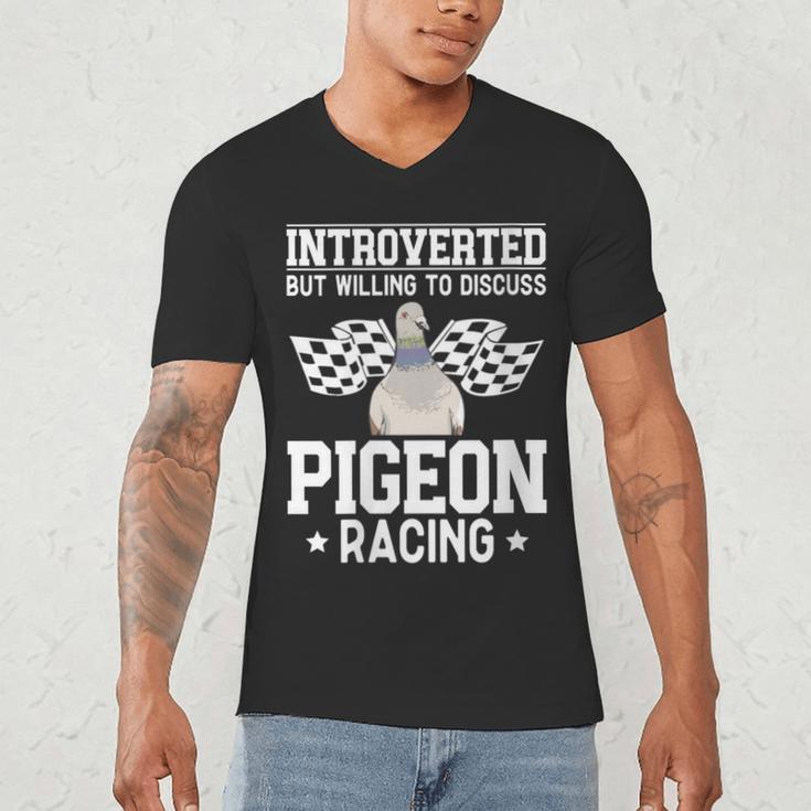 Pigeon Racing Introvert Pigeon Breeder Homing Pigeon Men's V-Neck T-Shirt