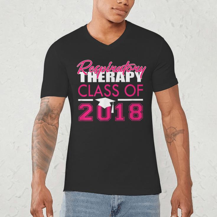 Pink Respiratory Therapist Class Of 2018 GraduationShirt Men's V-Neck T-Shirt