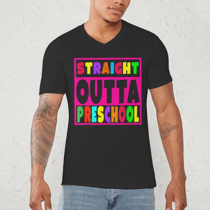 Pink STRAIGHT OUTTA Preschool PRE-K Graduation Men's V-Neck T-Shirt