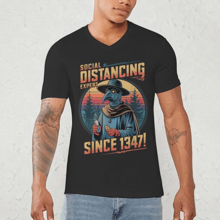 Plague Doctor Introvert Sarcastic Social Distancing Expert Men's V-Neck T-Shirt Plague Doctor Introvert Sarcastic Social Distancing Expert Men's V-Neck T-Shirt
