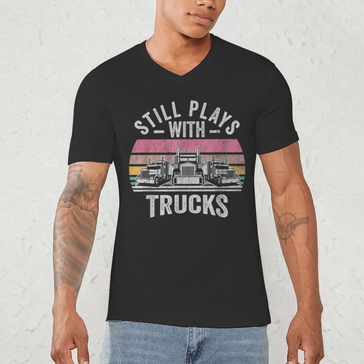 Still Plays With Trucks Nostalgia Classic Men's V-Neck T-Shirt Still Plays With Trucks Nostalgia Classic Men's V-Neck T-Shirt