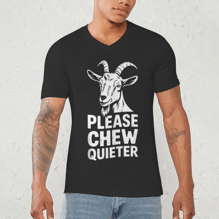Please Chew Quieter Introvert Quietness Silence Lover Men's V-Neck T-Shirt