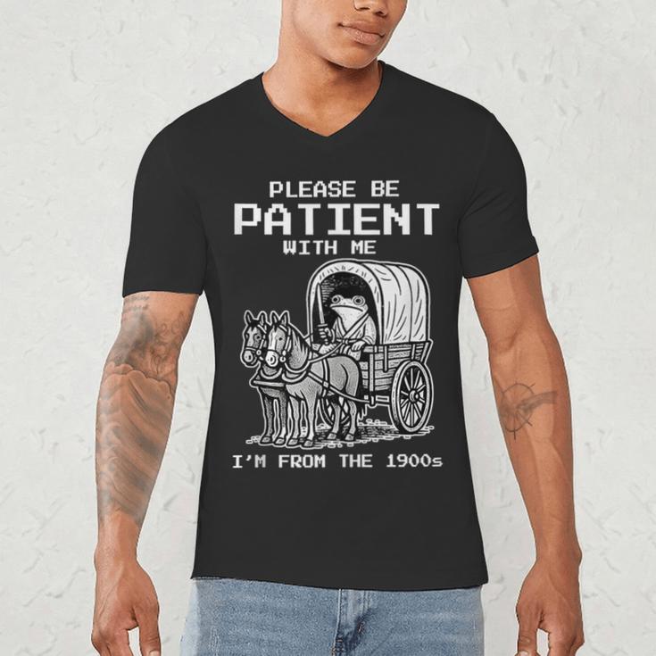 Please Be Patient With Me I'm From The 1900s Frog Men's V-Neck T-Shirt Please Be Patient With Me I'm From The 1900s Frog Men's V-Neck T-Shirt