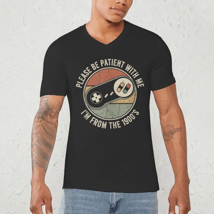 Please Be Patient With Me I'm From The 1900s Retro Gamer Men's V-Neck T-Shirt