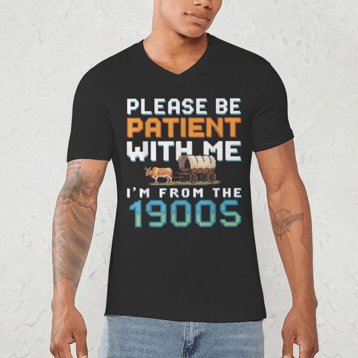 Please Be Patient With Me I'm From The 1900s Retro Grandpa Men's V-Neck T-Shirt