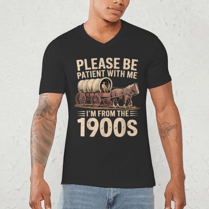 Please Be Patient With Me I'm From The 1900s Retro Humor Men's V-Neck T-Shirt