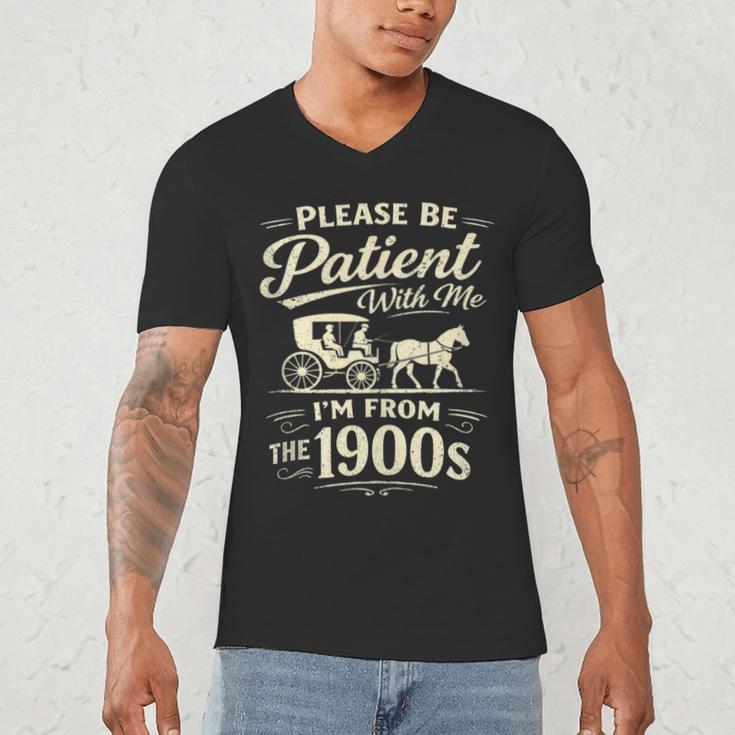 Please Be Patient With Me I'm From The 1900s Retro Men's V-Neck T-Shirt