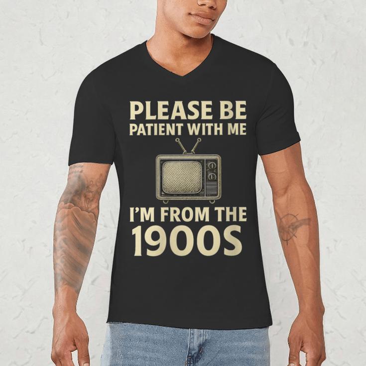 Please Be Patient With Me I'm From The 1900s Television Set Men's V-Neck T-Shirt