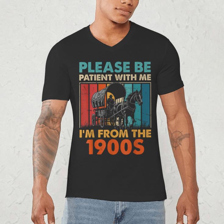 Please Be Patient With Me I'm From The 1900s Vintage Dad Men's V-Neck T-Shirt