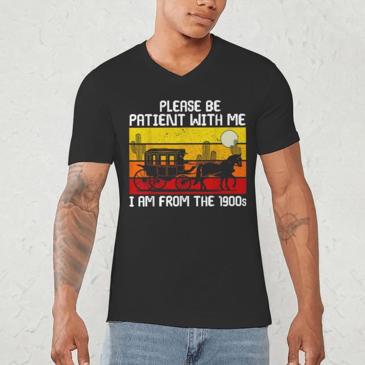 Please Be Patient With Me I'm From The 1900s Vintage Sun Set Men's V-Neck T-Shirt