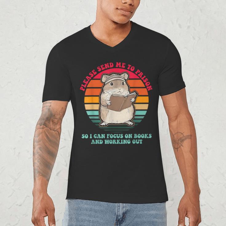Please Send Me To Prison So I Can Focus On Books Men's V-Neck T-Shirt