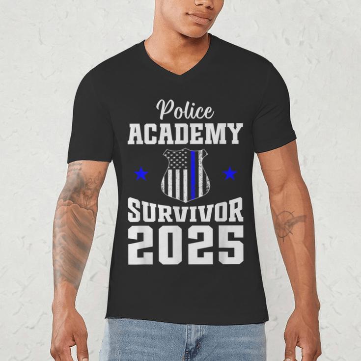 Police Academy Survivor 2025 Graduation Police School Men's V-Neck T-Shirt