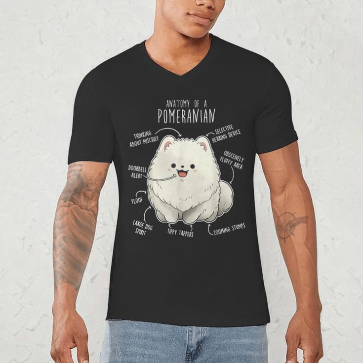 Pomeranian Anatomy Cute Pet Pom Mom Dog Dad For Men Women Girls Kids Men's V-Neck T-Shirt