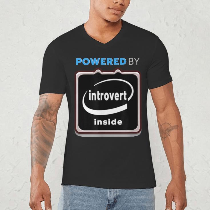 Powered By Introvert Inside Embrace Your Quiet Strength Men's V-Neck T-Shirt Powered By Introvert Inside Embrace Your Quiet Strength Men's V-Neck T-Shirt