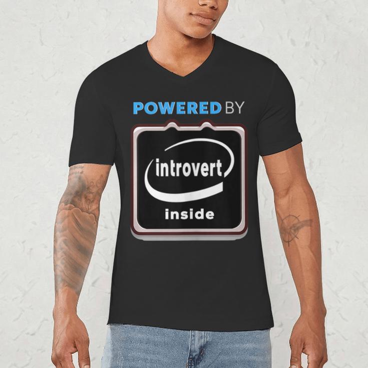 Powered By Introvert Inside Embrace Your Quiet Strength Men's V-Neck T-Shirt