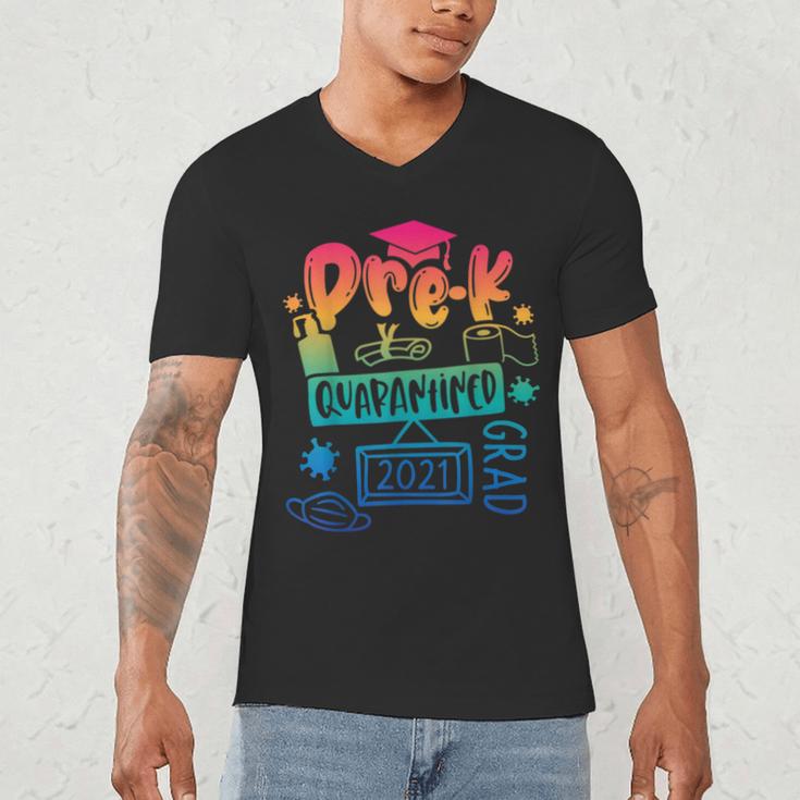 Pre-K Prek3 Prek4 Graduate Quarantine Preschool Graduation Men's V-Neck T-Shirt