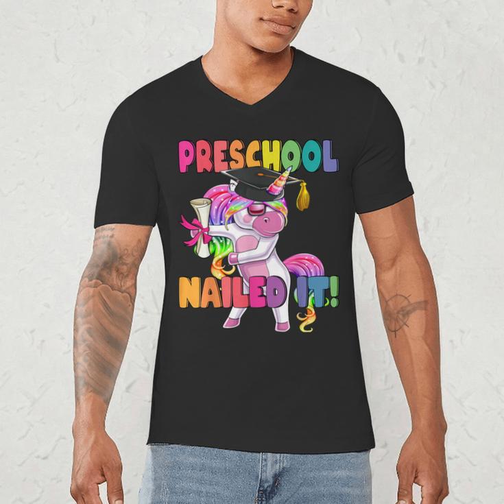 Preschool Nailed It Flossing Unicorn Graduation Shirt Men's V-Neck T-Shirt