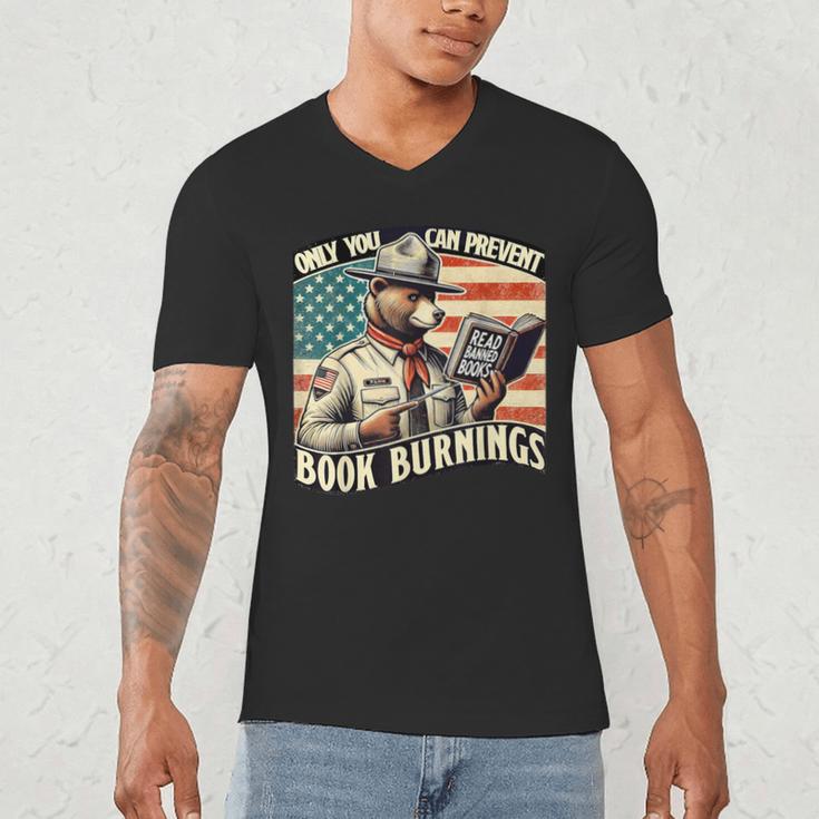 Only You Can Prevent Book Burnings Books Men's V-Neck T-Shirt