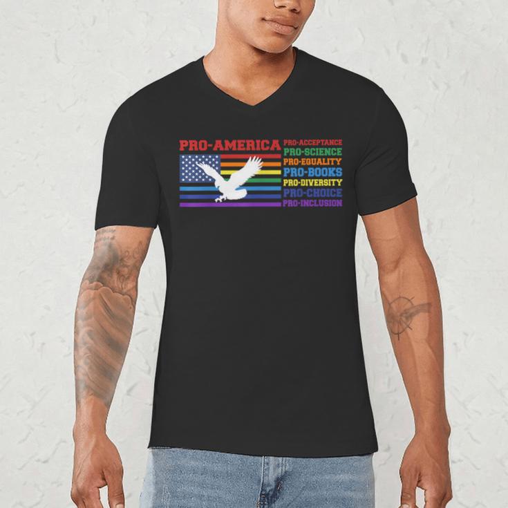 Pro America Pro Acceptance Pro Science Pro Equality Pro Book Men's V-Neck T-Shirt