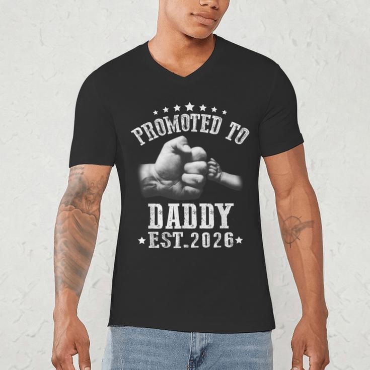Promoted To Daddy Est 2026 Soon To Be Daddy 2026 Men's V-Neck T-Shirt Promoted To Daddy Est 2026 Soon To Be Daddy 2026 Men's V-Neck T-Shirt