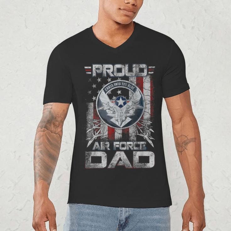 Proud Air Force Dad Shirt Military Family Fathers Day Men's V-Neck T-Shirt