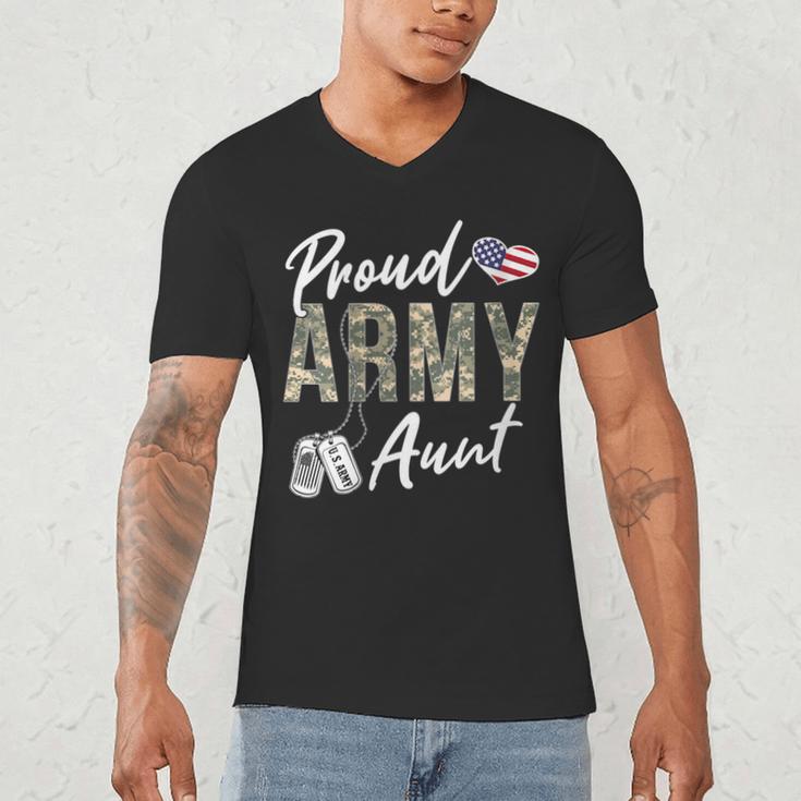 Proud Army Aunt Army Graduation Aunt US Army Aunt Men's V-Neck T-Shirt