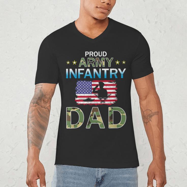 Proud Army Dad-Army Infantry Dad Camouflage Graphics Army Men's V-Neck T-Shirt