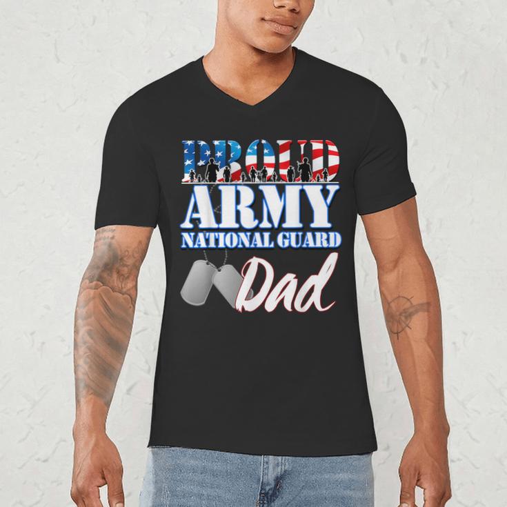 Proud Army National Guard Dad Fathers Day Shirt Men Men's V-Neck T-Shirt