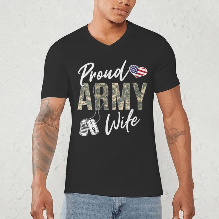 Proud Army Wife Army Graduation Wife US Army Wife Men's V-Neck T-Shirt