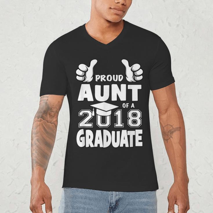 Proud Aunt Of A 2018 Graduate Senior Graduation School Shirt Men's V-Neck T-Shirt