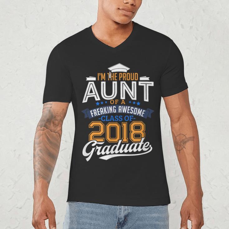 Proud Aunt Of 2018 Graduate Shirt Graduation Grad Class Men's V-Neck T-Shirt