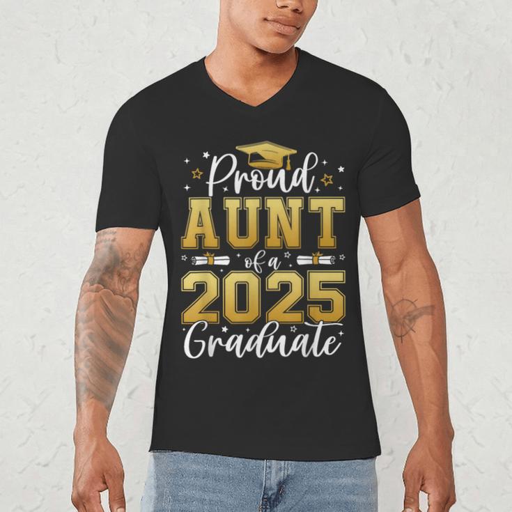 Proud Aunt Of a 2025 Graduate Class Of 2025 Graduation Women Men's V-Neck T-Shirt