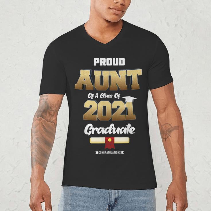 Proud Aunt Of Class Of 2021Shirt Class 2021 Graduation Men's V-Neck T-Shirt