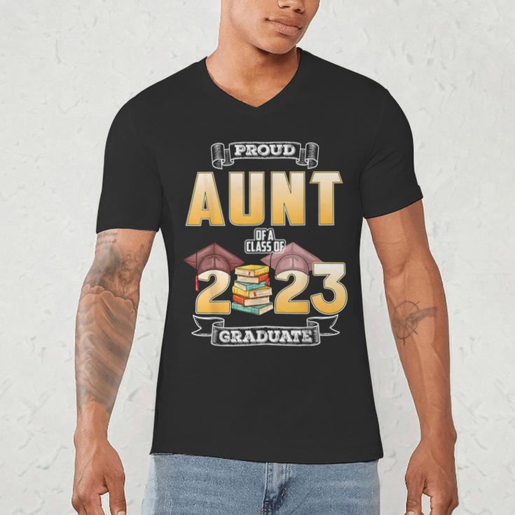 Proud Aunt Of A Class Of 2023 Graduate Graduation Women Men's V-Neck T-Shirt
