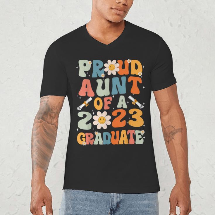 Proud Aunt Of A Class Of 2023 Graduated Graduation Women Men's V-Neck T-Shirt