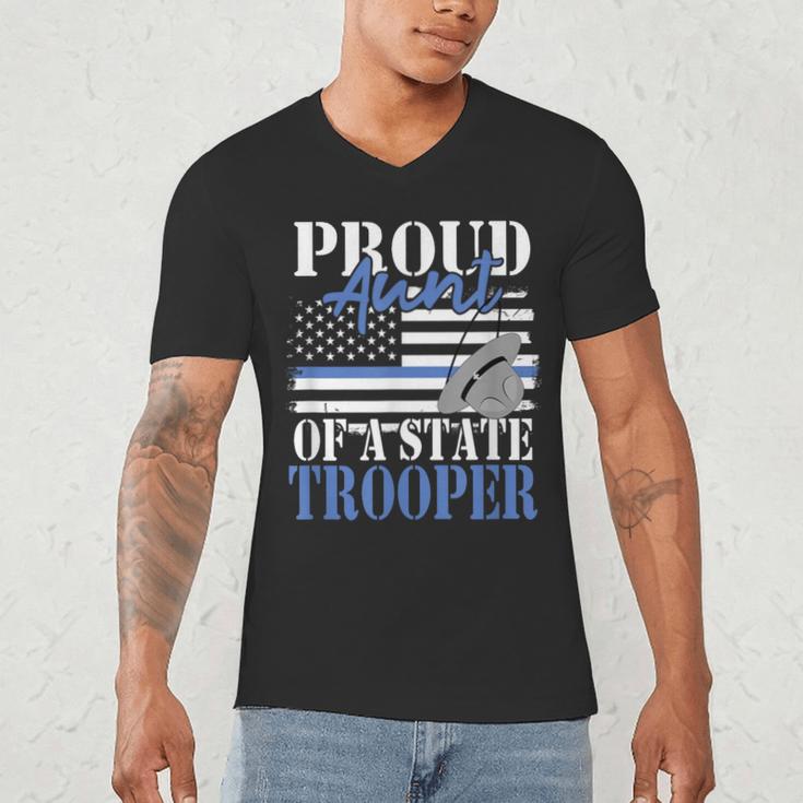 Proud Aunt Of a State Trooper Police Officer Graduation Men's V-Neck T-Shirt