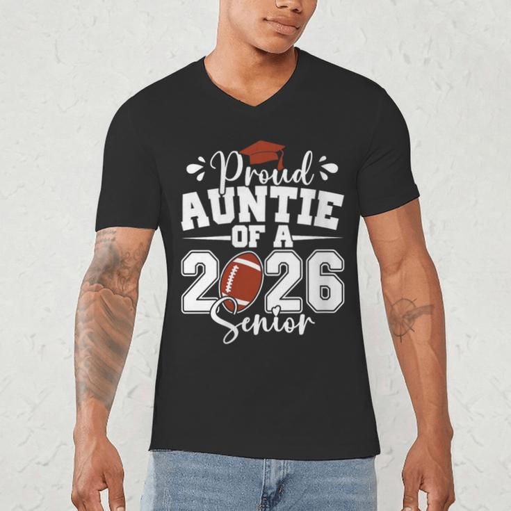 Proud Auntie Of A 2026 Senior Football Graduation Family Men's V-Neck T-Shirt