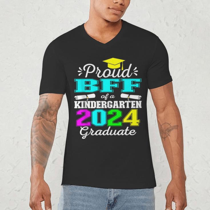 Proud Bff Of Kindergarten Graduate 2024 Graduation Bff Men's V-Neck T-Shirt