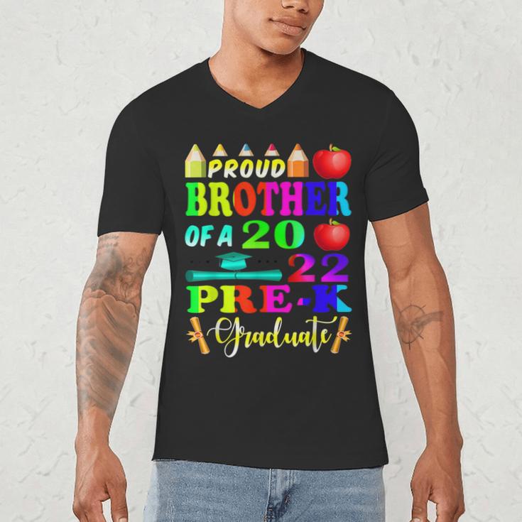 Proud Brother Of 2022 Pre K Graduate Graduation Men's V-Neck T-Shirt