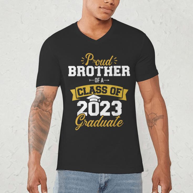 Proud Brother Of a Class Of 2023 Graduate Senior Graduation Men's V-Neck T-Shirt