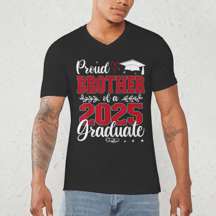 Proud Brother Of A Class Of 2025 Graduate Senior Graduation Men's V-Neck T-Shirt
