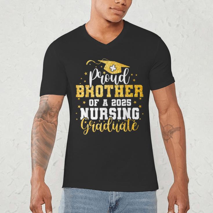 Proud Brother Class Of 2025 Nursing Graduate Graduation Men's V-Neck T-Shirt