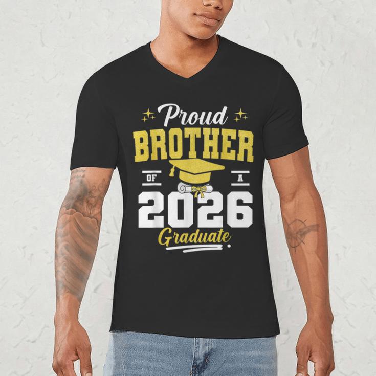 Proud Brother Of a Class Of 2026 Graduate Senior Graduation Men's V-Neck T-Shirt